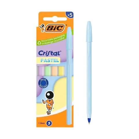 Imagen BOLIGRAFO BIC CRISTAL PASTEL C/5