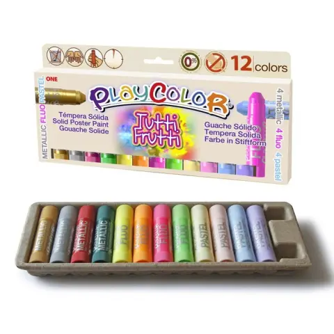 Imagen TEMPERA PLAYCOLOR ONE TUTTI FRUTTI 12 COLORES 10 GR. INSTANT